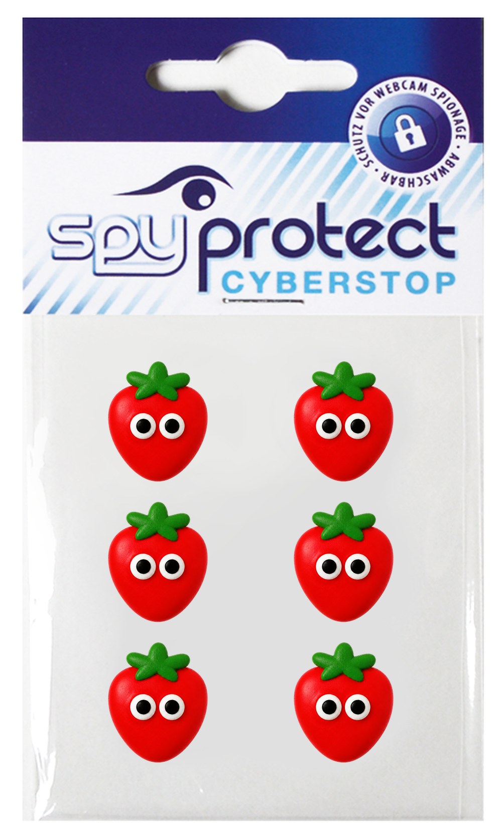 Webcam-Sticker 6er-Set – Erdbeere