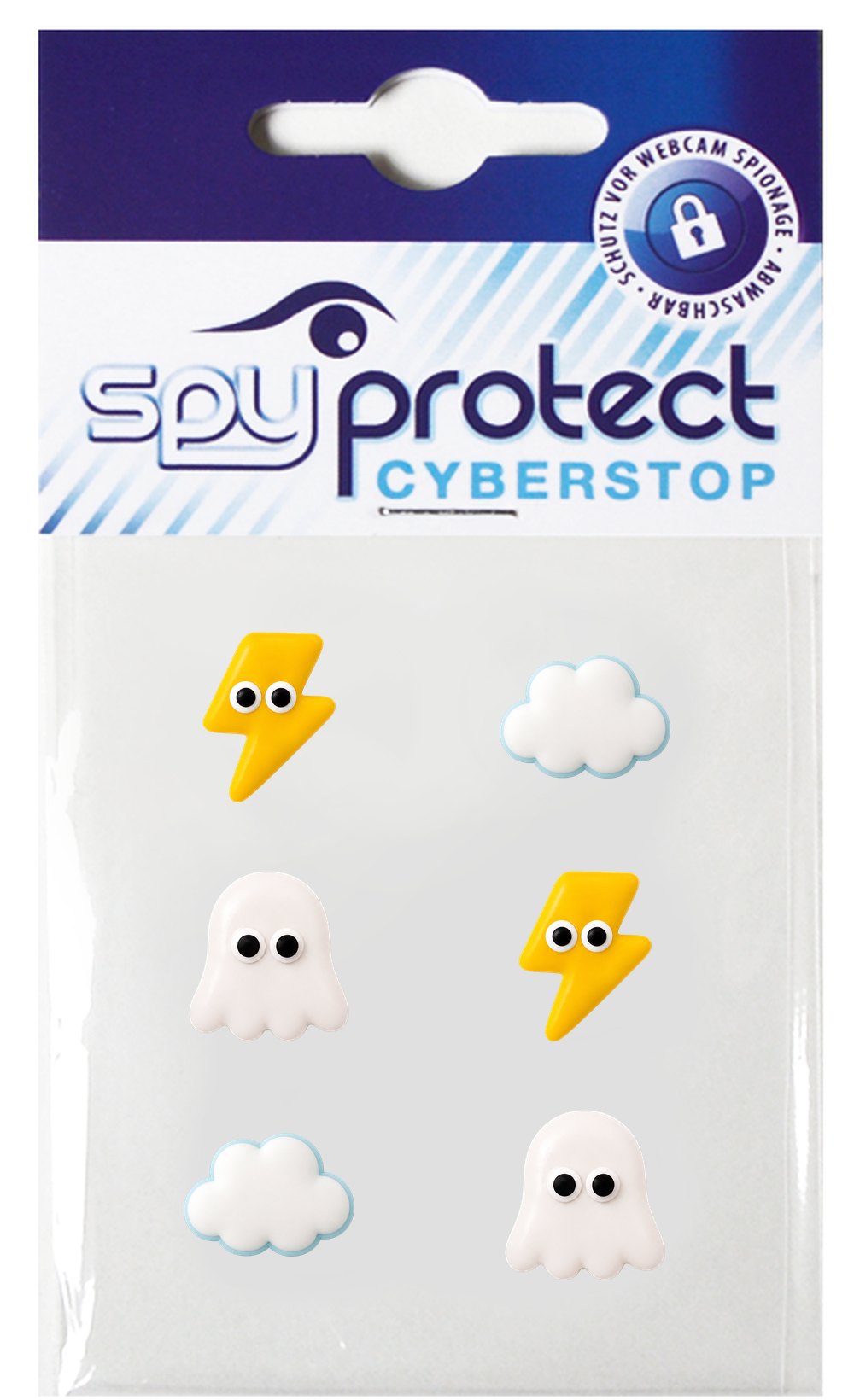 Webcam-Sticker 6er-Set – Mix Blitz, Wolke & Gespenst