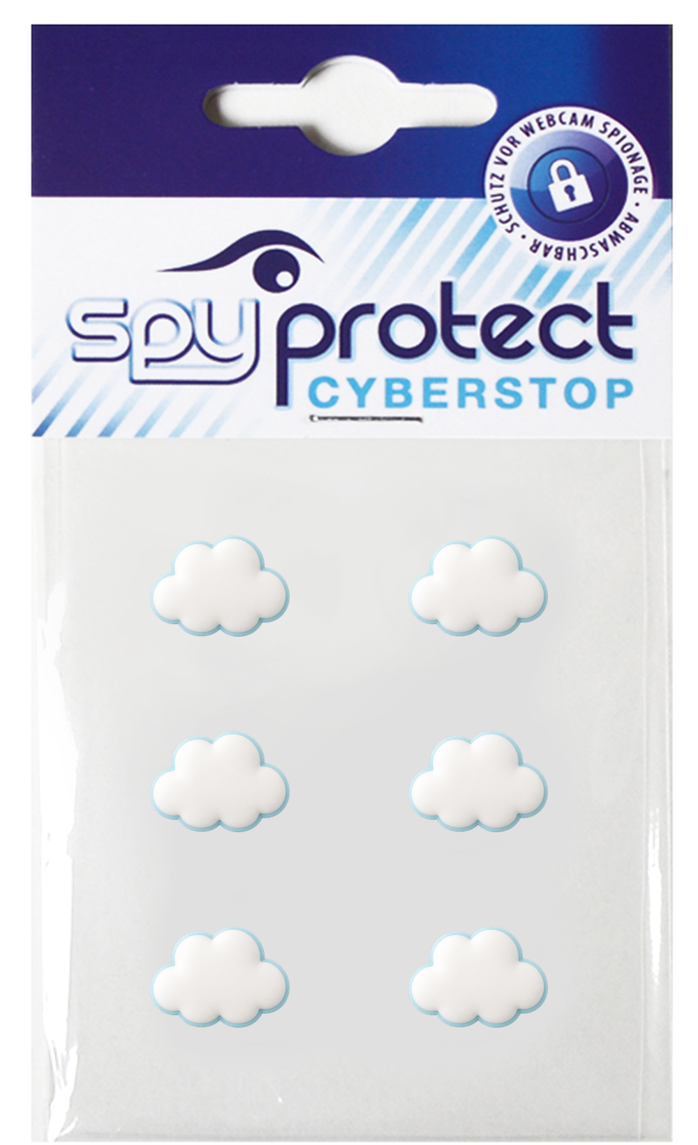SpyProtect Webcam-Sticker Wolke im 6er-Set – wiederverwendbare Kameraabdeckung ohne Kleber